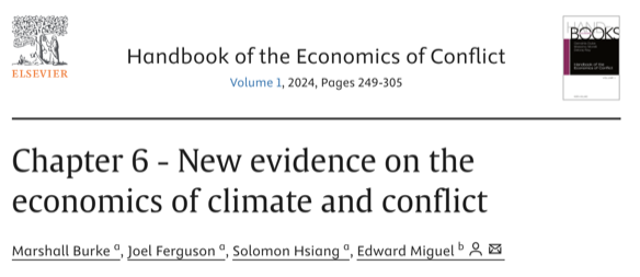 New evidence on the economics of climate and conflict