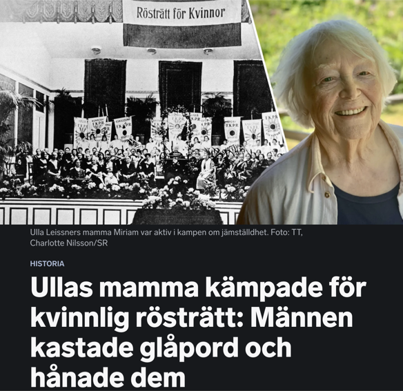Swedish Radio coverage of the suffrage petition data